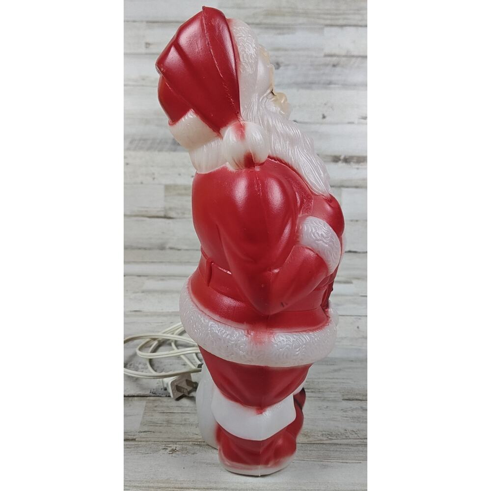 EMPIRE PLASTIC CORP Vintage 13" Santa Claus Blow Mold Lighted 1968 w/Cord Works - Picture 3 of 11